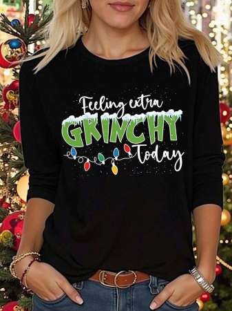 EMERY ROSE 2025 Long Sleeve Top,Bible Psalms Letter Printed Round Neck Long Sleeve T-Shirt Fall Cloth For Women - Image 5