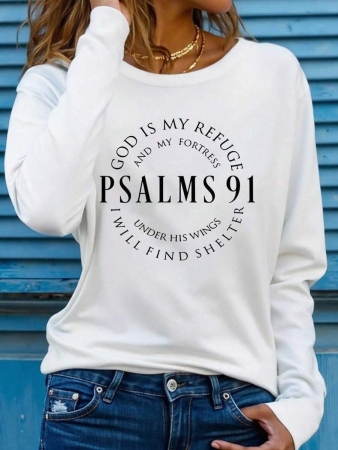 EMERY ROSE 2025 Long Sleeve Top,Bible Psalms Letter Printed Round Neck Long Sleeve T-Shirt Fall Cloth For Women - Image 16