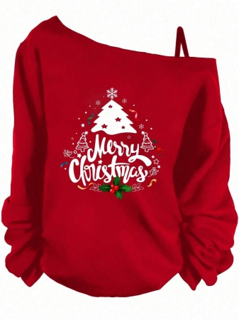 EMERY ROSE Plus Size Casual Stars And Moon Print Solid Color Asymmetric Collar Long Sleeve Sweatshirt Autumn And Winter,Fall Clothes For Women - Image 59