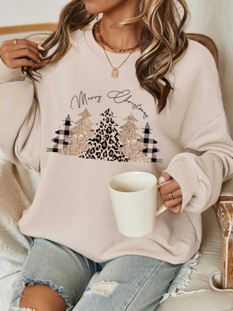 SHEIN LUNE Halloween & Teacher's Day Casual Minimalist Jesus & God Graphic Round Neck Loose Fit Long Sleeve Hoodie Sweatshirt For Women, Suitable For Autumn/Winter Fall - Image 12