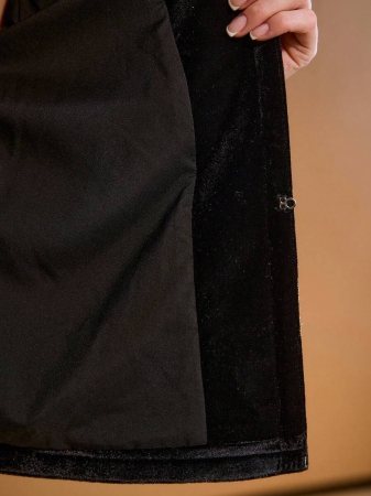 MOTF PREMIUM BLACK VELVET EMBROIDERED FLORAL PATCHWORK JACKET - Image 8