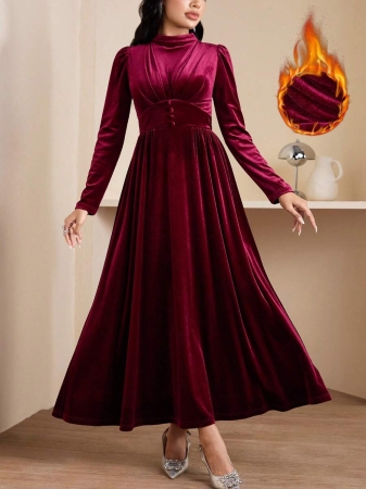 Veilorie Elegant Velvet Dress For Women - Image 2