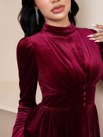 Veilorie Elegant Velvet Dress For Women - Image 3