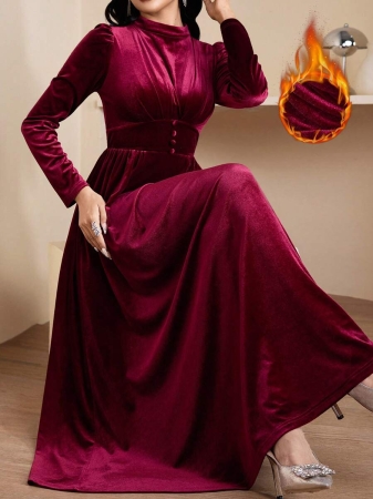Veilorie Elegant Velvet Dress For Women - Image 4