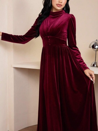 Veilorie Elegant Velvet Dress For Women - Image 6