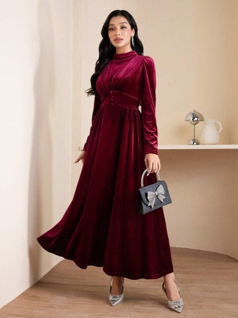 Veilorie Elegant Velvet Dress For Women - Image 7
