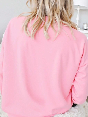 EMERY ROSE Women's Casual Loose Letter Graphic Drop Shoulder Pullover Sweatshirt - Image 3