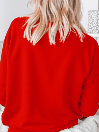 EMERY ROSE Women's Casual Loose Letter Graphic Drop Shoulder Pullover Sweatshirt - Image 6