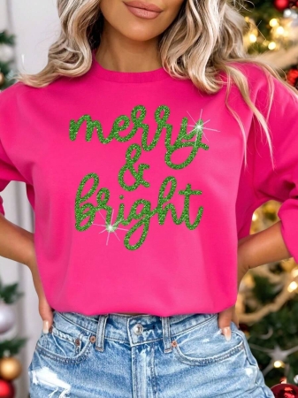 EMERY ROSE Women's Casual Loose Letter Graphic Drop Shoulder Pullover Sweatshirt - Image 10