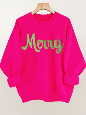 EMERY ROSE Women's Casual Loose Letter Graphic Drop Shoulder Pullover Sweatshirt - Image 20