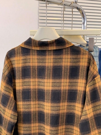 Women's Vintage Plaid Flannel Shirt With Lapel Collar, Long Sleeve Button Front Pocket Shirt Jacket For Casual Office, Home And Daily Wear In Fall Winter Spring - Image 11