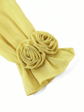 Solivie Women's Elegant Versatile Floral Print Ruffle Sleeve Mandarin Collar Blouse Blue And White Striped Base Shirt, Long Sleeves, Autumn Shirt, Wide French Style, Versatile Ruffled Shirt New Women's Autumn/Winter Clothing - Image 12