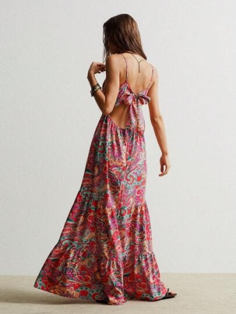 Rusttydustty A Long Dress With A Halter Top And Backless For Womenboho Easter Beach Outfits Hawaii Coachella Music Festival Tropical Vacation