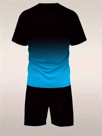 AICJ 2pcs/Set Men Casual Sleepwear Set, Crown & Playing Card Pattern T-Shirt Top With Pocket, Shorts Pants, Loungewear For Spring & Summer - Image 13