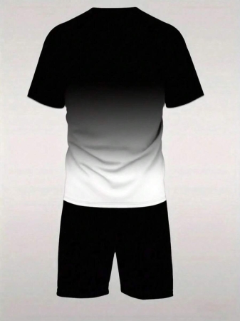 AICJ 2pcs/Set Men Casual Sleepwear Set, Crown & Playing Card Pattern T-Shirt Top With Pocket, Shorts Pants, Loungewear For Spring & Summer - Image 19