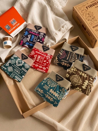 6 Pieces Of Men's Retro Boxer Briefs - Breathable Quick-Drying Elastic Printed Swim Trunks, Lightweight Sports Fitness Shorts, Suitable For Summer Running Comfort, Machine Washable, High-Quality Underwear, Casual Sportswear, Elastic Material, Comfortable Underwear, Essential For Fitness Enthusiasts, Random Colors In A 6-Piece Set. - Image 3