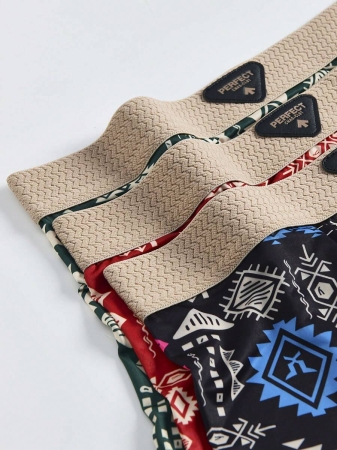 6 Pieces Of Men's Retro Boxer Briefs - Breathable Quick-Drying Elastic Printed Swim Trunks, Lightweight Sports Fitness Shorts, Suitable For Summer Running Comfort, Machine Washable, High-Quality Underwear, Casual Sportswear, Elastic Material, Comfortable Underwear, Essential For Fitness Enthusiasts, Random Colors In A 6-Piece Set. - Image 5