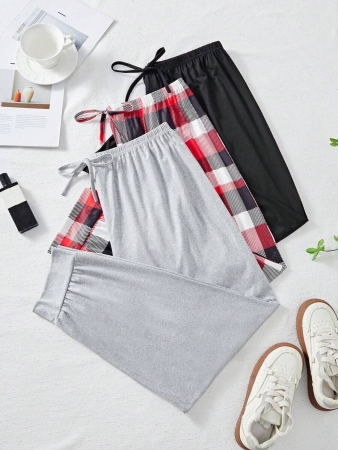 3pcs Plus Size Women Casual Loose Pajama Set, Includes Long Cozy Pants, Fall Clothes - Image 8