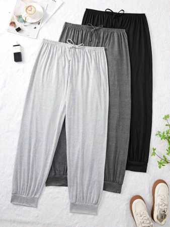 3pcs Plus Size Women Casual Loose Pajama Set, Includes Long Cozy Pants, Fall Clothes - Image 13