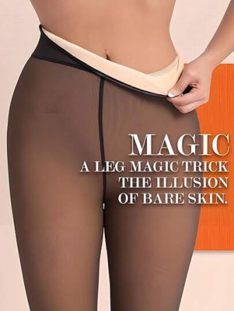 Fleece-Lined Tights, Women's Winter Warm Pantyhose, Soft Stretch, Comfortable, Stylish Slim, High-Waisted Design Leggings