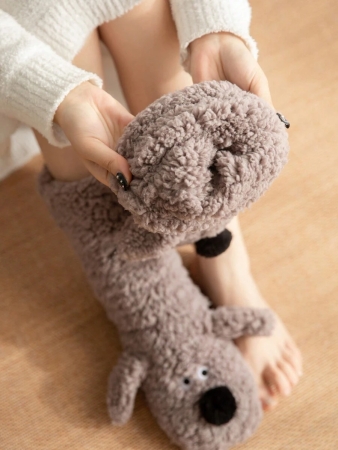 1 Pair Women's Warm Thermal Lined Anti-Slip Socks, Halloween Accessory, Christmas Gift, Fuzzy Slippers Socks For Winter - Image 6