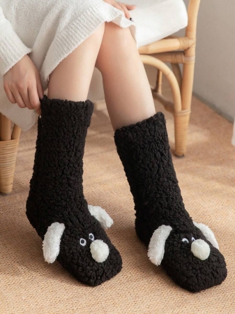 1 Pair Women's Warm Thermal Lined Anti-Slip Socks, Halloween Accessory, Christmas Gift, Fuzzy Slippers Socks For Winter - Image 10