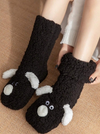 1 Pair Women's Warm Thermal Lined Anti-Slip Socks, Halloween Accessory, Christmas Gift, Fuzzy Slippers Socks For Winter - Image 11