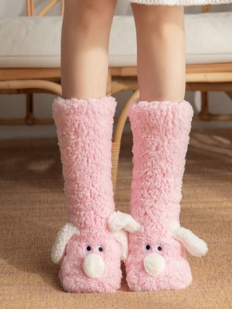 1 Pair Women's Warm Thermal Lined Anti-Slip Socks, Halloween Accessory, Christmas Gift, Fuzzy Slippers Socks For Winter - Image 13