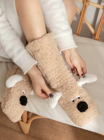 1 Pair Women's Warm Thermal Lined Anti-Slip Socks, Halloween Accessory, Christmas Gift, Fuzzy Slippers Socks For Winter - Image 17