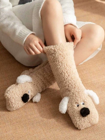 1 Pair Women's Warm Thermal Lined Anti-Slip Socks, Halloween Accessory, Christmas Gift, Fuzzy Slippers Socks For Winter - Image 18