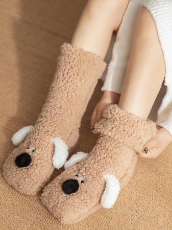 1 Pair Women's Warm Thermal Lined Anti-Slip Socks, Halloween Accessory, Christmas Gift, Fuzzy Slippers Socks For Winter - Image 25