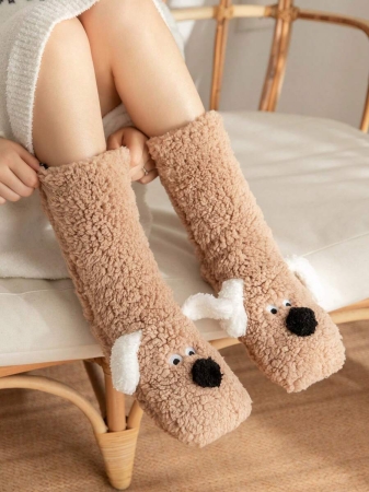 1 Pair Women's Warm Thermal Lined Anti-Slip Socks, Halloween Accessory, Christmas Gift, Fuzzy Slippers Socks For Winter - Image 27