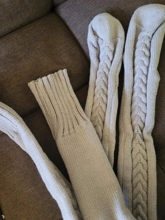 1 Pair Solid Color Wool Thigh High Socks, Over-The-Knee Socks, Thick Fleece Lined For Women, Suitable For Autumn/Winter, Holidays And Gatherings - Image 16