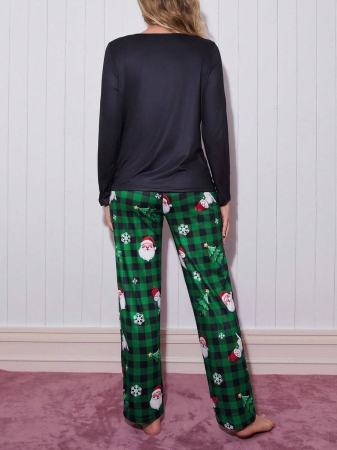 SweetSlumber Young Casual Christmas Plaid Women Knit Pajama Set, Fall Clothes Christmas Pajamas Women Christmas Pj Set Women Red Pajama Set Women Women Christmas Pjs Red Christmas Pajamas - Image 3