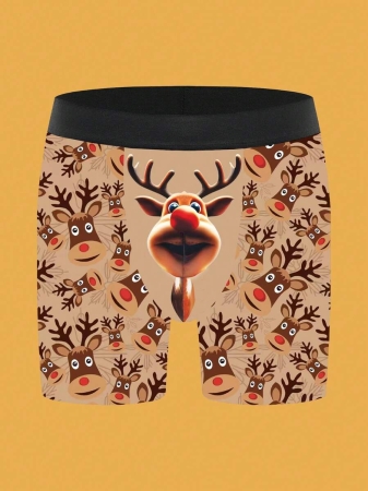 NotGurli 1pc Men's Christmas Element Boxer Briefs - Image 2