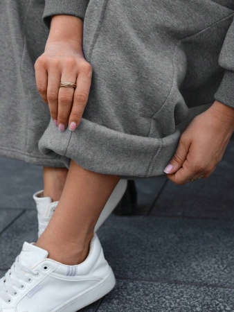 Easura 2pcs Plus Size Casual Zip-Front Top And Drawstring Pants Set Fall Cloth For Women - Image 11