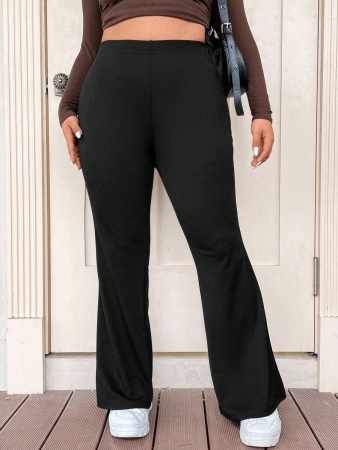 Sunspun Plus High Waist Flare Leg Pants Fall Cloth For Women - Image 4
