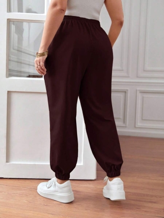 SHEIN PETITE CURVE Plus Size Drawstring Waist Pants, Jogger Pants, Loose Fit - Image 19