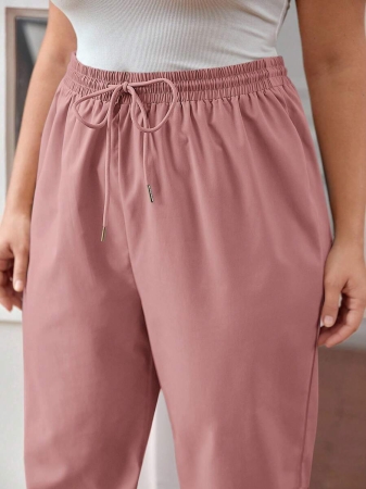 SHEIN PETITE CURVE Plus Size Drawstring Waist Pants, Jogger Pants, Loose Fit - Image 31