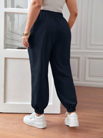 SHEIN PETITE CURVE Plus Size Drawstring Waist Pants, Jogger Pants, Loose Fit - Image 44