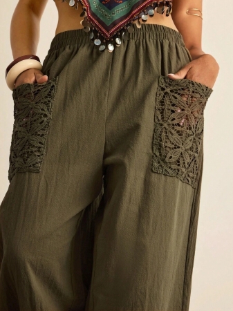 Freevana Plus Size Casual Elastic Waist Pocketed Tapered Leg Pants - Image 2