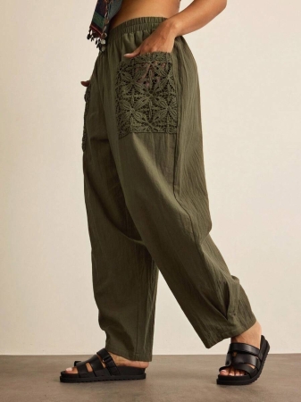 Freevana Plus Size Casual Elastic Waist Pocketed Tapered Leg Pants - Image 4