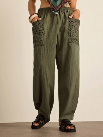 Freevana Plus Size Casual Elastic Waist Pocketed Tapered Leg Pants - Image 5