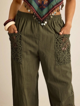 Freevana Plus Size Casual Elastic Waist Pocketed Tapered Leg Pants - Image 7