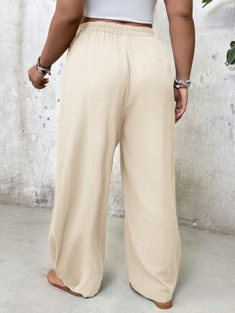 Freevana Plus Size Casual Elastic Waist Pocketed Tapered Leg Pants - Image 15