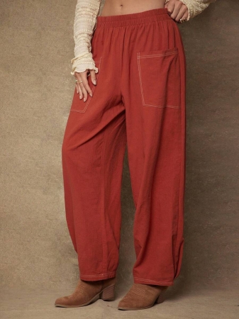 Freevana Plus Size Casual Elastic Waist Pocketed Tapered Leg Pants - Image 51