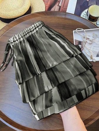 Linhara Plus Size Women Vintage Striped Print Wide Leg Pants, Relaxed Fit, Lightweight For Spring/Summer Fall Cloth For Women - Image 3