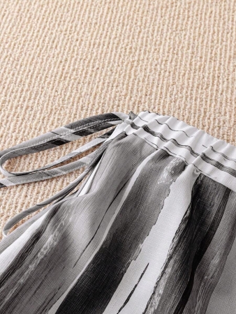 Linhara Plus Size Women Vintage Striped Print Wide Leg Pants, Relaxed Fit, Lightweight For Spring/Summer Fall Cloth For Women - Image 25