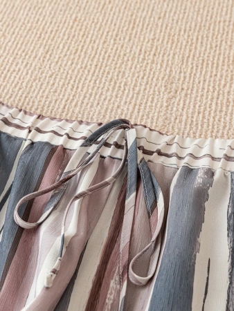 Linhara Plus Size Women Vintage Striped Print Wide Leg Pants, Relaxed Fit, Lightweight For Spring/Summer Fall Cloth For Women - Image 37