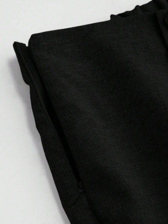 SHEIN Tall CURVE Plus Size Women Office/Commute Elegant Casual Button Decor Minimalist Suit Pants Fall Cloth For Women - Image 4